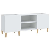 mueble para discos de madera de ingenieria blanco 121x38x48 cm vidaxl