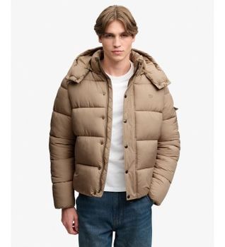 Superdry para hombre. M5012529A Chaqueta acolchada Premium Ripstop beige (L), Casual, Ribstop
