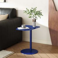 mesa auxiliar nastatten trapezoidal interiorexterior metal 50x50x38cm - azul oscuro encasa