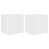 2 uds muebles tv de pared  mueble de salon  armario tv con luces led blanco 405x35x40 cm