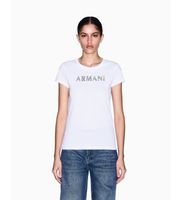 ax armani exchange para mujer xw002106af10356u0002 camiseta slim fit blanco s casual algodon manga corta