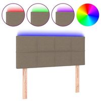 cabecero cama con led  panel de cabecera de tela gris taupe 100x5x7888 cm