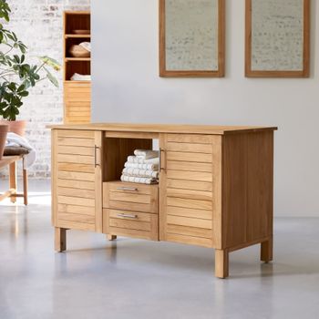 Mueble de almacenaje de teca maciza 125 cm