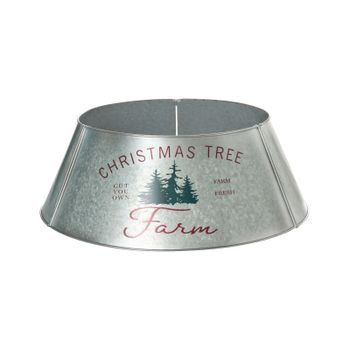 Base De Árbol De Navidad De Hierro Tronco Redondo Moderno Accesorios Navideños Para Interiores Plateado Rovaniemi