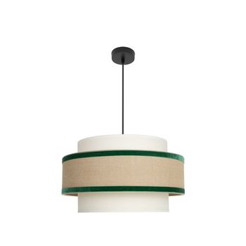 Lámpara de techo colgante Cornalina 1x27 Beis/verde 50d