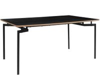 mesa de comedor para 6 personas en efecto de madera negro 160