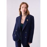 liu jo chaqueta blazer de doble botonadura en denim para mujer