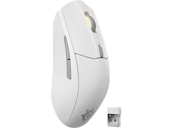 Ratón gaming - SteelSeries Rival 3 Wireless Gen 2, 2,4GHz / Bluetooth, 18000 ppp, Blanco