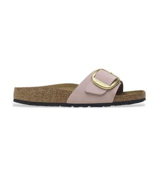Birkenstock para mujer. 1027056 Sandalias de Piel Madrid Big Buckle (Ajuste Estrecho) rosa (37), Plano, Ninguno, Casual