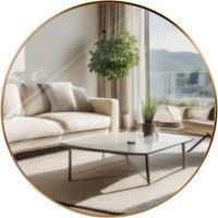 espejo de pared elsie metal dorado mate o 80 cm clp