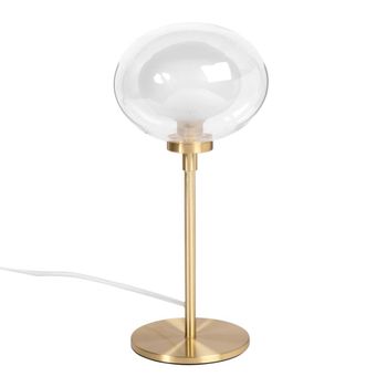 Lámpara de mesa de acero dorado y cristal Alt. 32 cm