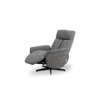 Sillon Reclinable Mary. Butaca Giratoria Relax, 1 Plaza, Gris Oscuro