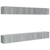 muebles tv 8 uds madera contrachapada gris sonoma 60x30x30 cm vidaxl