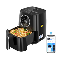 aigostar  odin smart - freidora de aire 1400w inteligente con wifi capacidad de 45l freidora sin aceite 7 botones de menu y diseno diy completamente libre de bpa negro