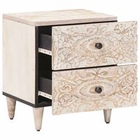 mesita de noche  armario de noche  mesa de noche 40 x 335 x 46 cm madera de mango maciza