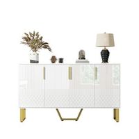 aparador - mueble de almacenamiento - mdf y metal - blanco 140x40x80cm