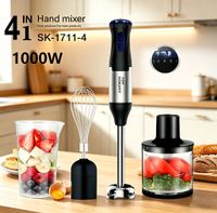 batidora de inmersion para cocina de 1000w 4 en 1 de acero inoxidable picadora manual de verduras y carne batidor de varillas para smoothies
