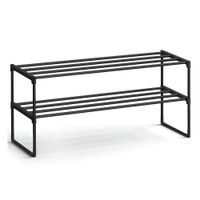 zapatero de varillas de metal negro  2 niveles 30 x 92 x 34 cm 