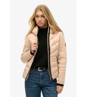 superdry para mujer w5011739a chaqueta hibrida de punto storm knit con capucha beige xs casual poliester reciclado sostenible