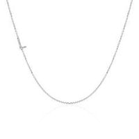 cadena de letras de oro blanco de 14 quilates con diamantes