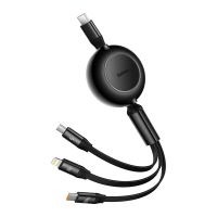 baseus serie brillante espejo ii cable retractil tipo c a microiptipo c de 100w para carga rapida y transmision de dat