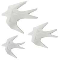 set 3 figuras pared golondrina s ceramica blanco mate