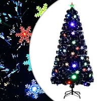 arbol de navidad  decoraciones de navidad copos de nieve led fibra optica negro 150 cm cfw192828