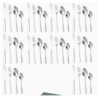 Juego De Cubiertos De Acero Inoxidable De 40 Piezas, Estilo Occidental, Para 10 Personas, Con Acabado Plateado Brillante, Ideal Para El Hogar Y El Comedor.