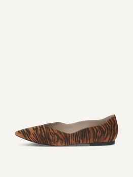 CAPRICE Ballerina, orange, made of Leather with Block heel, Size 40.5