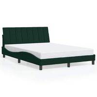 estructura de cama sin colchon hanko terciopelo verde oscuro 140x190 cm vidaxl