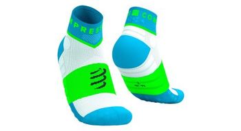 Calcetines compressport ultra trail azul verde