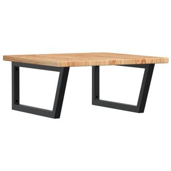 Estante De Lavabo De Pared | Estantería Pared | Estante Flotante De Acero Y Madera Maciza De Roble