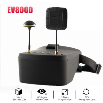 Gafas FPV EV800D 5.8G 40CH Diversity de 5 Pulgadas 800*480 con DVR HD para Drones RC