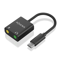 conversor aisens usb-c a audio 48khz usb-cm-2xjack 35h 10cm