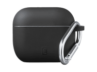funda - cellularline bounce compatible con airpods pro 3 silicona con gancho negro