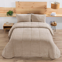 edredon comforter sherpa  riso  manterol - suavidad y calidez para el invierno