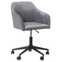 silla de oficina de terciopelo base giratoria negro altura acolchado grisnegro venice
