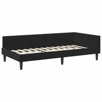 estructura de cama esquinera con cabecera negro 90 x 190 cm