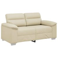 sofa de 2 plazas color crema 160x81x84 cm piel sintetica vidaxl