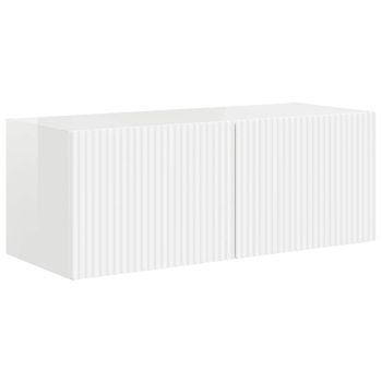 Mueble De Tv | Mueble De Salón | Gabinete De Tv Montado En La Pared Brillante 78,5 X 31 X 29,5 Cm
