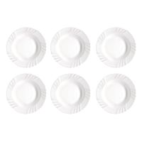 set 6 platos hondos vidrio opal blanco 23 cm