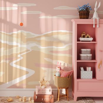 Papel pintado panorámico atardecer, rosa 150 x 250cm