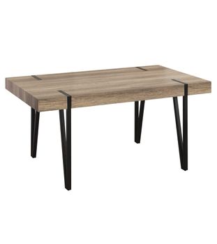 Mesa de comedor moderno con tapa de mdf canyon y patas negras