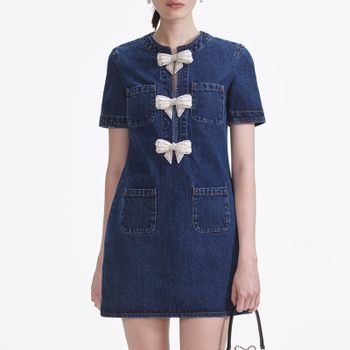 Self-Portrait Denim Mini Dress - UK 10