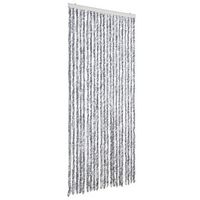 cortina mosquitera  mosquitera de chenilla blanca y gris 90x200 cm