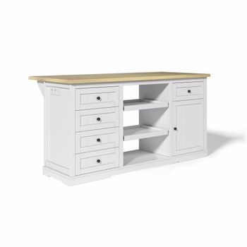 Mesa de comedor blanca y madera Elegancia moderna