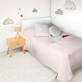 Colcha Bouti Infantil Reversible 100% Algodón Cama 105 Hei Pegaso Mágico
