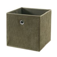 cubo plegable de tela de pana cotele color caqui - a27 cm