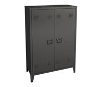 armario de oficina oripaa con 2 estantes regulables acero 110x75x33 cm - negro encasa