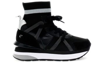 botines de running en tejido elástico black